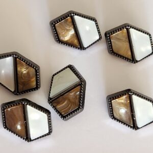6 x 16x25mm Unique Geometric Buttons