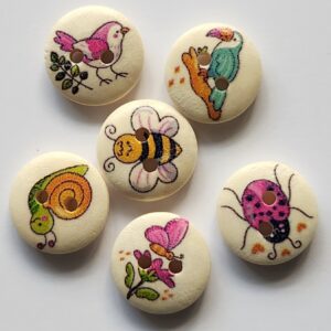Wooden Animal Buttons - 1.5cm