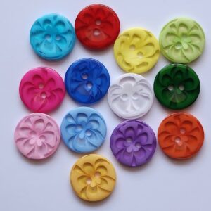14mm Resin Buttons with flower inlay
