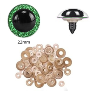10 eyes of 22mm GREEN Shiny Glitter Safety Eyes Amigurumi and Craft(5 pairs)