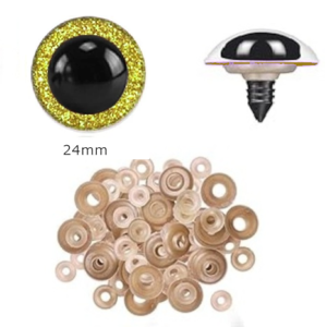 28 Eyes of 24mm GOLD Shiny Glitter Safety Eyes Amigurumi and Craft(14 pairs)