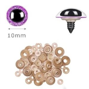 20 Eyes of 10mm PURPLE Shiny Glitter Safety Eyes Amigurumi and Craft(10 pairs)