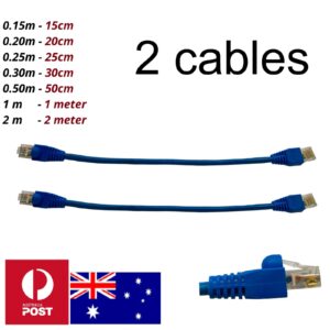 2 x Cat 6 Ethernet Patch Network Cable RJ45
