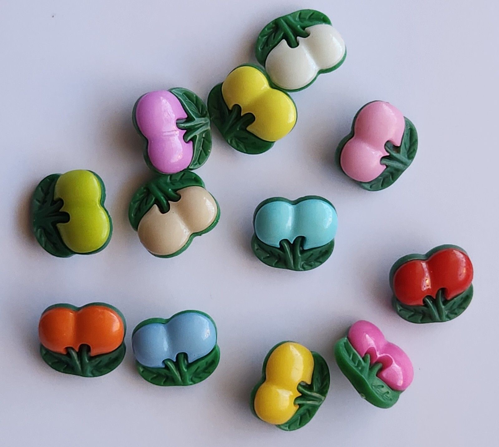 6 x Colourful Cherry Buttons - 16x17mm (Pick your cherries)